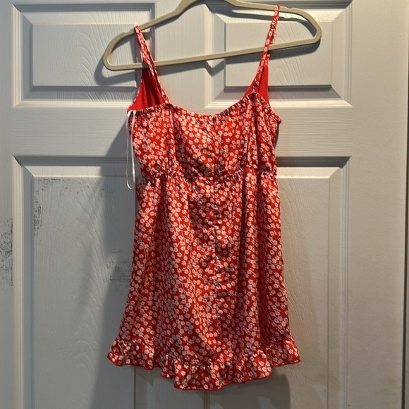 NWT! Hello Molly Last Days Of Disco Cutout Red Floral Playsuit Romper Dress S - Picture 9 of 12